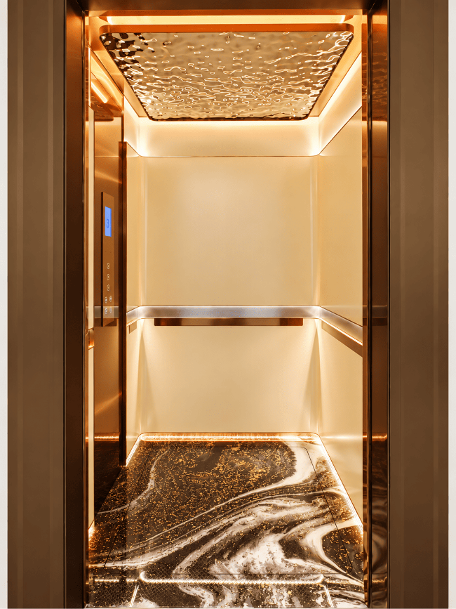 巫山蒂升TKE家用电梯内饰赏析｜精致设计融入别墅生活